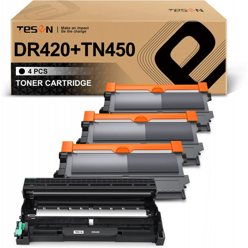 dr420 drum 1 pack and tn450 toner 3 packs